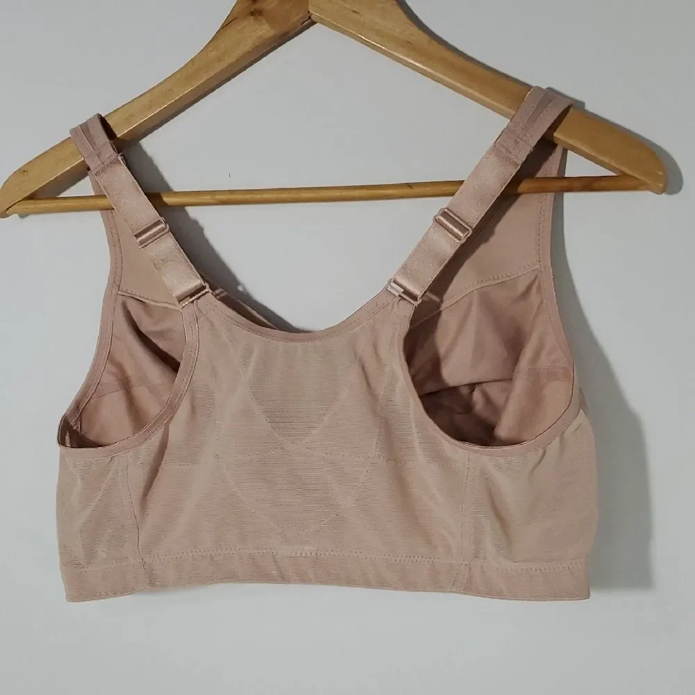 Glamorise Magic Lift Front Close Posture Support Bra Beige 38DD NWOT